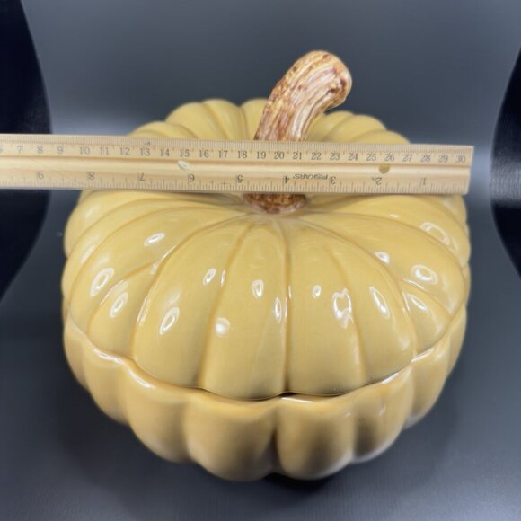 Williams Sonoma Large Pumpkin Canister Jar Container Cookie Jar Covered Dish VTG - Picture 4 of 15